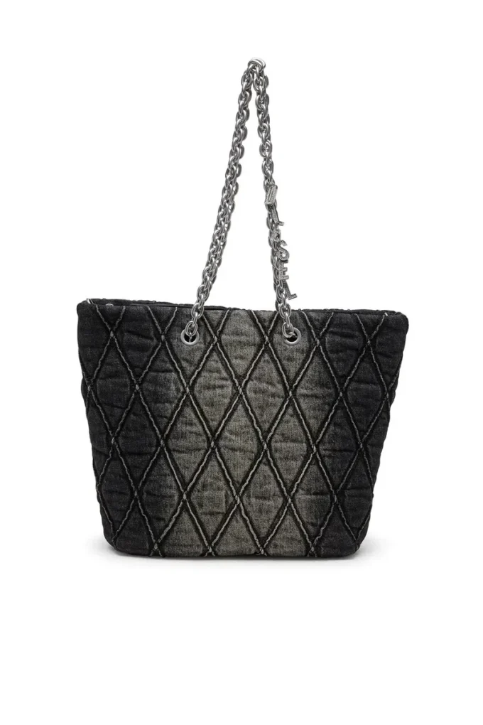 charm-d shopper m Charm-D-Tote çanta, kapitone denim