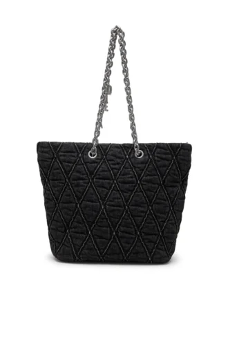 charm-d shopper m Charm-D-Tote çanta, kapitone denim