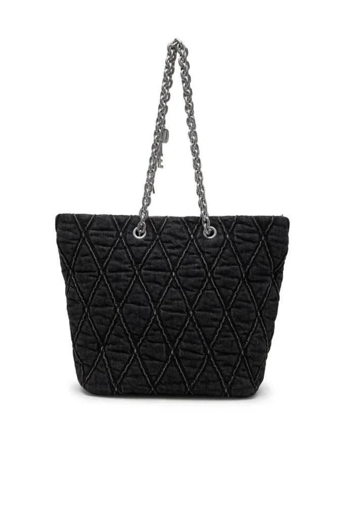 charm-d shopper m Charm-D-Tote çanta, kapitone denim