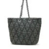 charm-d shopper m Charm-D-Tote çanta, kapitone denim