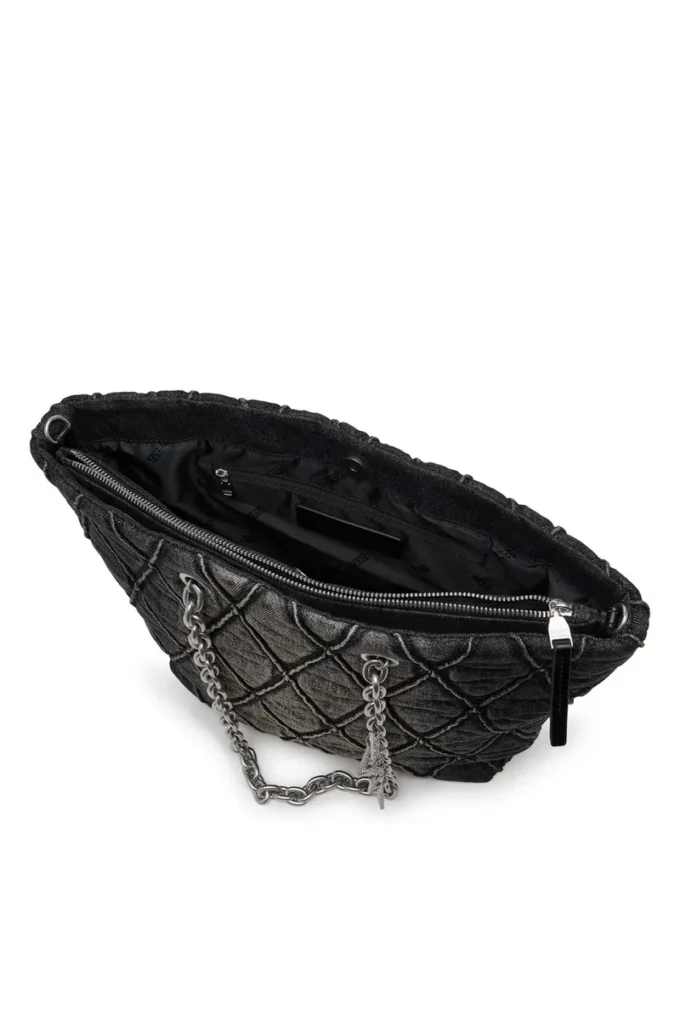 charm-d shopper m Charm-D-Tote çanta, kapitone denim