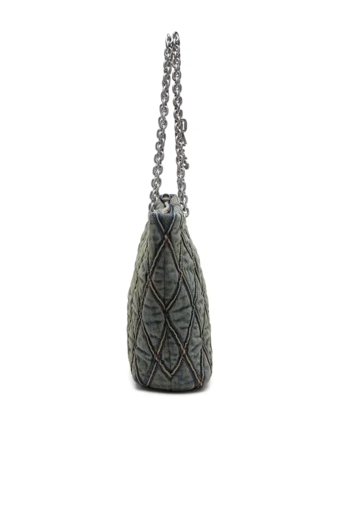 charm-d shopper m Charm-D-Tote çanta, kapitone denim