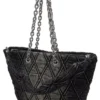 charm-d shopper m Charm-D-Tote çanta, kapitone denim