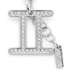charm gemini Rhinestones ile Metal İkizler burcu charm