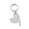 charm-heart Yapay elmaslı metal kalp charm