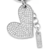 charm-heart Yapay elmaslı metal kalp charm