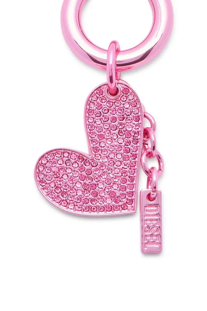charm-heart Yapay elmaslı metal kalp charm