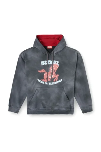 cl-s-boxt-hood-horse At grafiği baskılı kapüşonlu sweatshirt