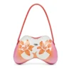 coconut bl_m çanta Lotus desenli Double-D-Glossy omuz çantası