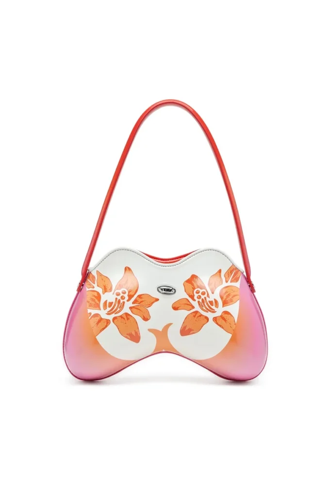 coconut bl_m çanta Lotus desenli Double-D-Glossy omuz çantası
