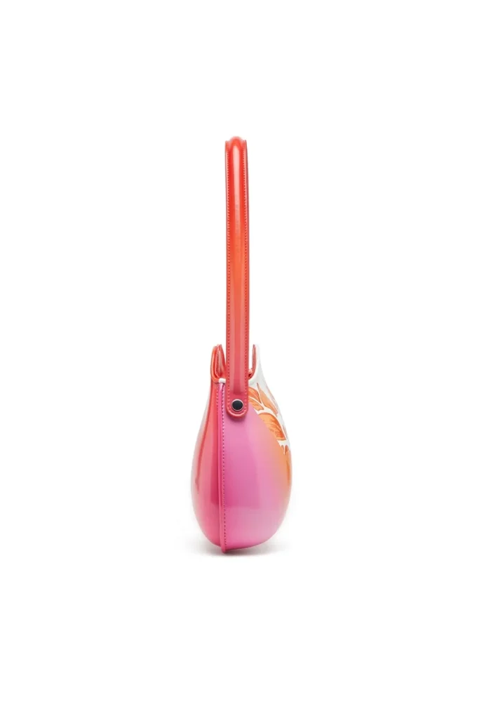 coconut bl_m çanta Lotus desenli Double-D-Glossy omuz çantası