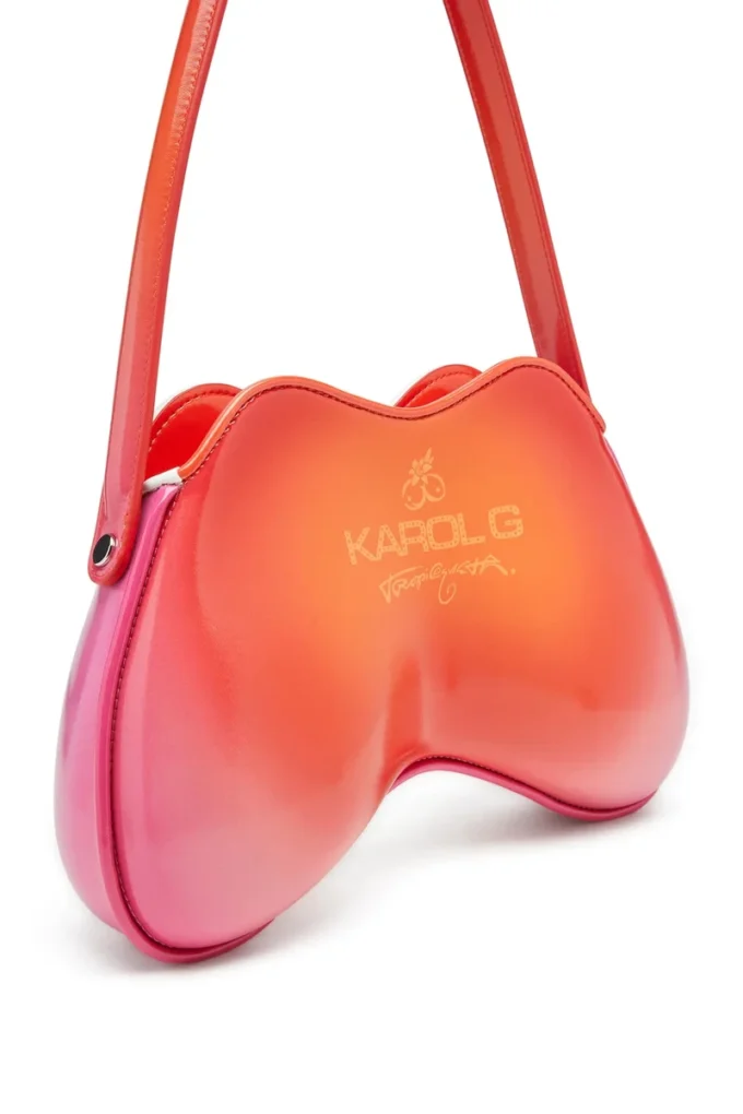 coconut bl_m çanta Lotus desenli Double-D-Glossy omuz çantası