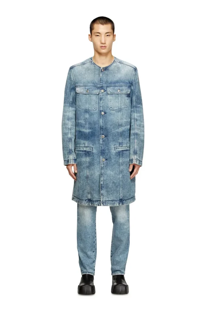 d-aberd-fsh1 Lazerle işlenmiş pamuk-kenevir denim ceket