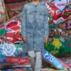 d-aberd-fsh1 Lazerle işlenmiş pamuk-kenevir denim ceket