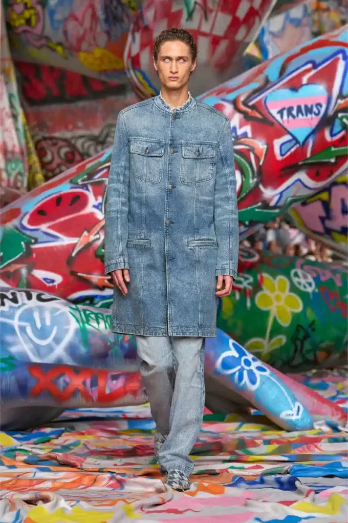 d-aberd-fsh1 Lazerle işlenmiş pamuk-kenevir denim ceket