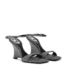 d-amber sandalet topuk Lurex kumaştan D-Amber-Wedge sandaletler