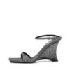 d-amber sandalet topuk Lurex kumaştan D-Amber-Wedge sandaletler