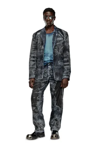 d-bla-dev-fse İnce çizgili devoré denim blazer
