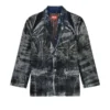 d-bla-dev-fse İnce çizgili devoré denim blazer