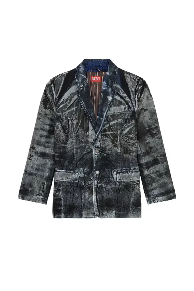 d-bla-dev-fse İnce çizgili devoré denim blazer