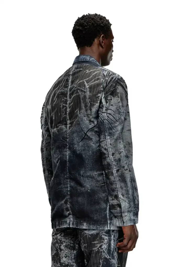 d-bla-dev-fse İnce çizgili devoré denim blazer