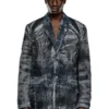 d-bla-dev-fse İnce çizgili devoré denim blazer