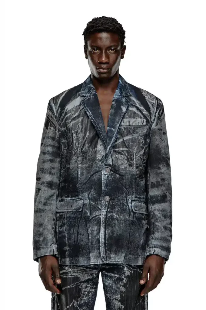 d-bla-dev-fse İnce çizgili devoré denim blazer