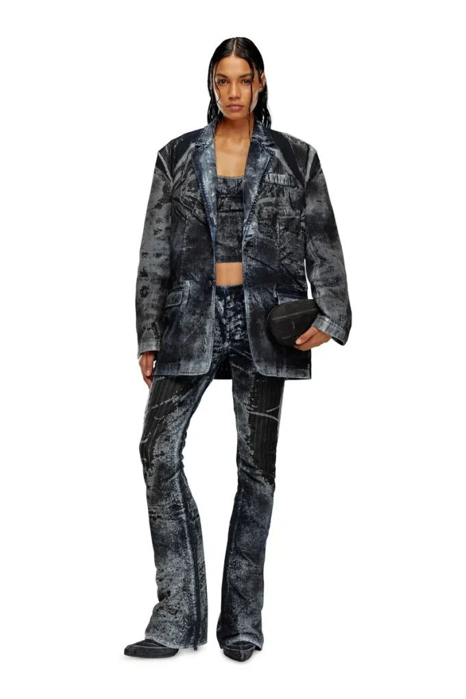 d-bla-dev-fse İnce çizgili devoré denim blazer
