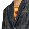 d-bla-fse Craquelé kaplamalı denim blazer