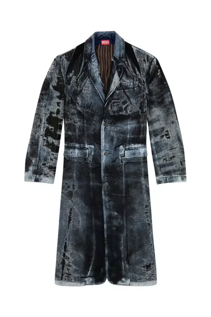 d-bla-long-dev-fse İnce çizgili devoré denim ceket