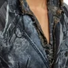 d-bla-long-dev-fse İnce çizgili devoré denim ceket