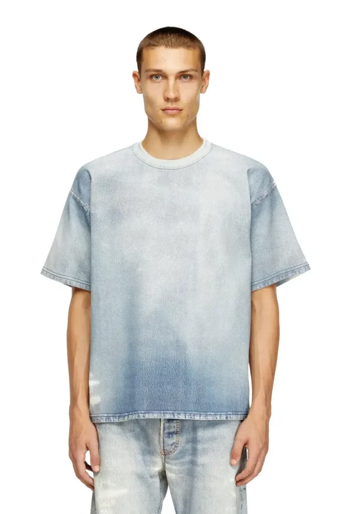d-box jogg T-shirt, baskılı ağartma efekti JoggJeans