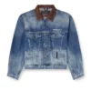 d-denver-s1 Kontrast deri süslemeli denim trucker ceket