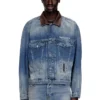 d-denver-s1 Kontrast deri süslemeli denim trucker ceket