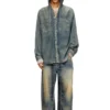 d-dewny-hood-s2 Mermer desenli kaplamalı denim overshirt