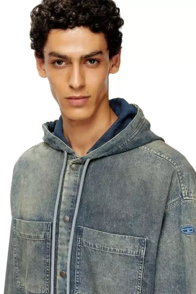 d-dewny-hood-s2 Mermer desenli kaplamalı denim overshirt