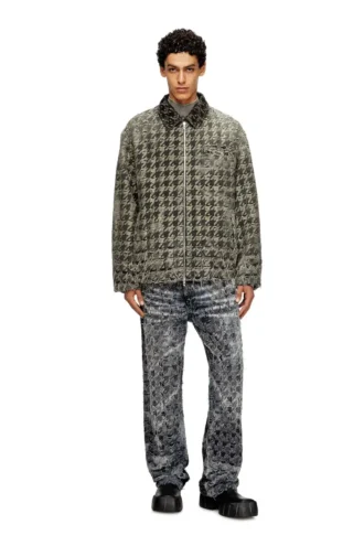 d-elmo-fsh Houndstooth dokuma denim ceket