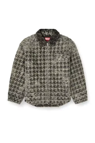d-elmo-fsh Houndstooth dokuma denim ceket