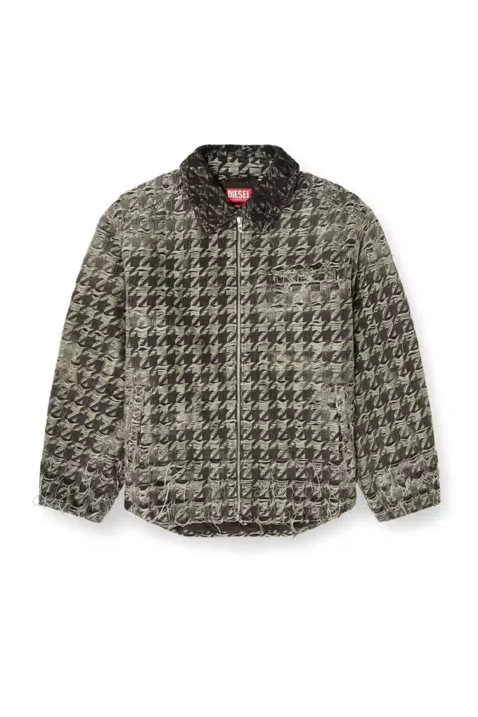d-elmo-fsh Houndstooth dokuma denim ceket