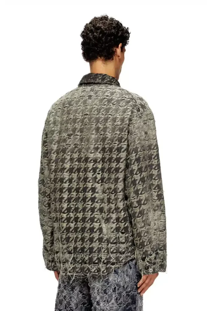 d-elmo-fsh Houndstooth dokuma denim ceket