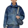 d-flow-fse Kir efekti denim pullover ceket
