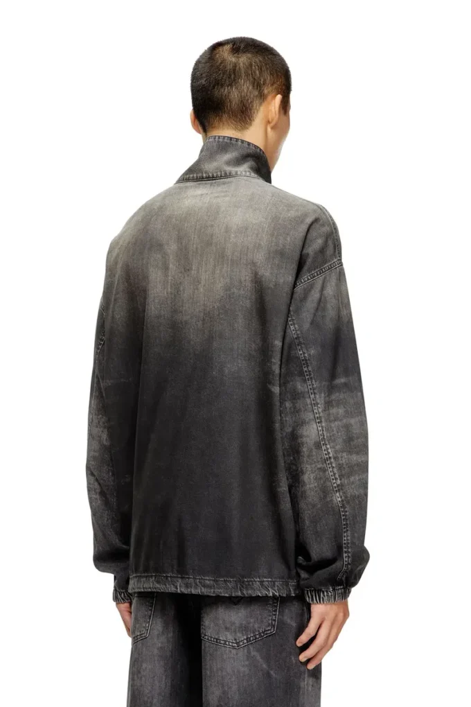 d-flow-s3 Mock yakalı denim üst