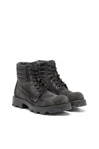 d-hammer bağcıklı D-Hammer-Denim ve deri combat botlar