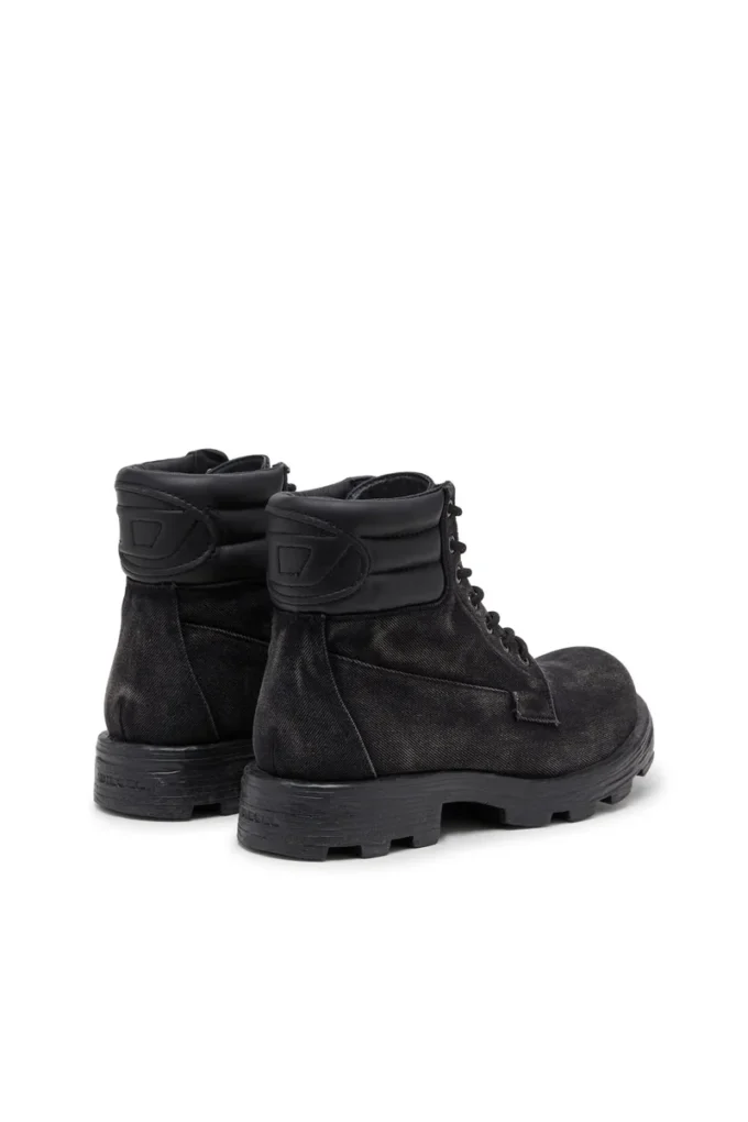 d-hammer bağcıklı D-Hammer-Denim ve deri combat botlar