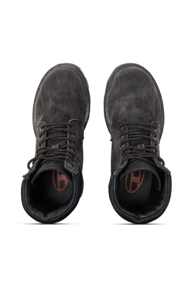 d-hammer bağcıklı D-Hammer-Denim ve deri combat botlar