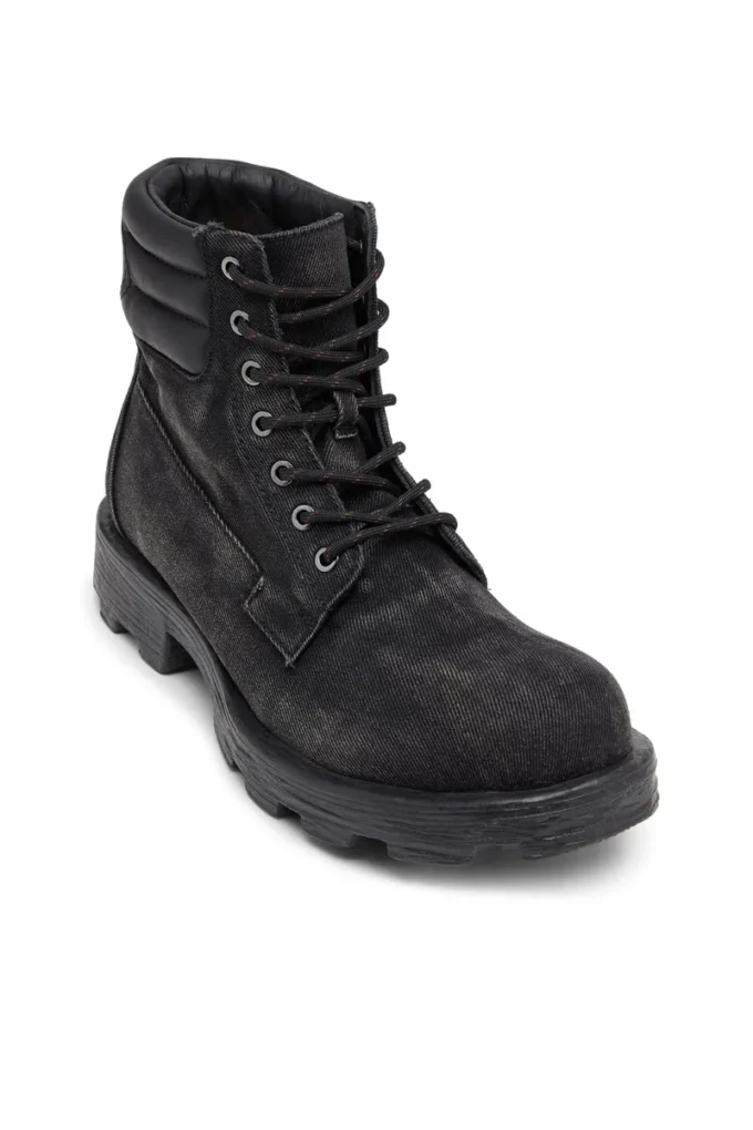 d-hammer bağcıklı D-Hammer-Denim ve deri combat botlar