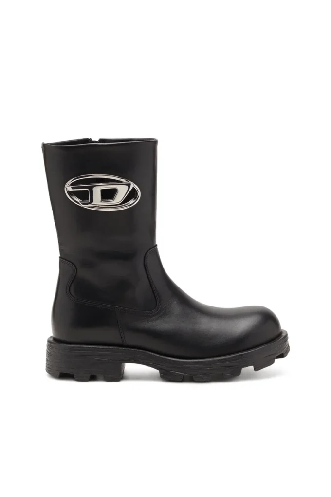 d-hammer bkr d w Parlak deri D-Hammer-Biker botlar