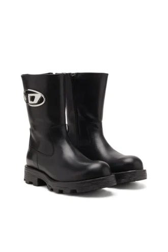 d-hammer bkr d w Parlak deri D-Hammer-Biker botlar