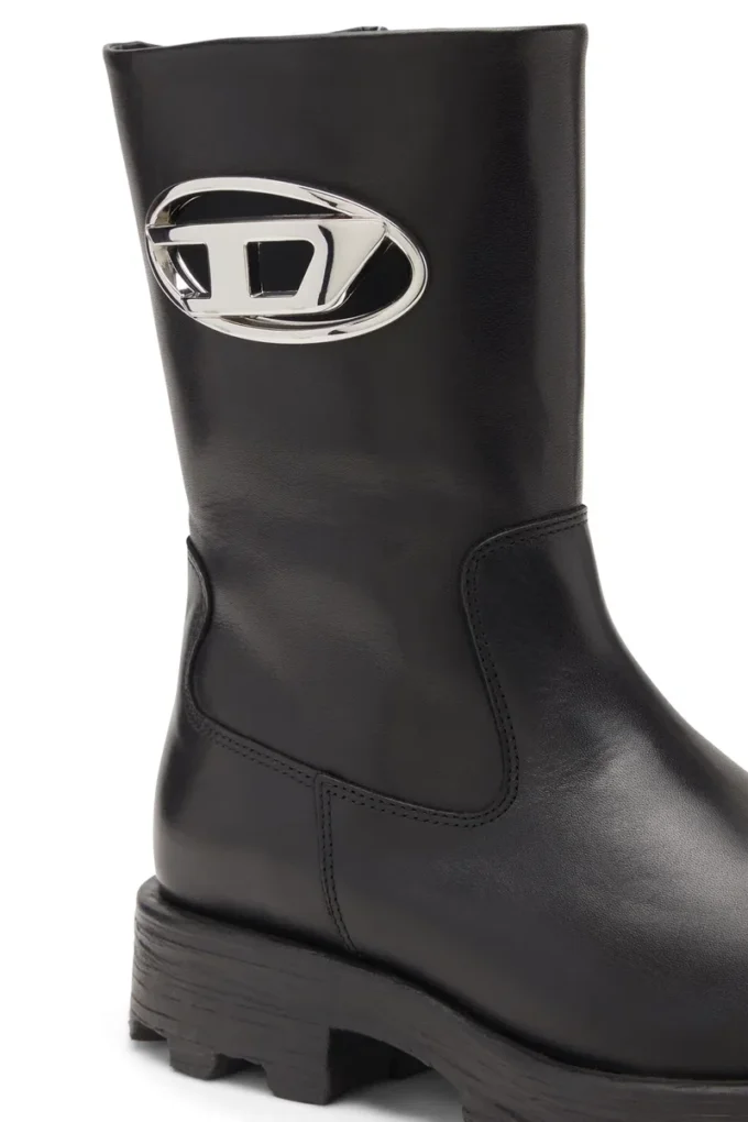 d-hammer bkr d w Parlak deri D-Hammer-Biker botlar