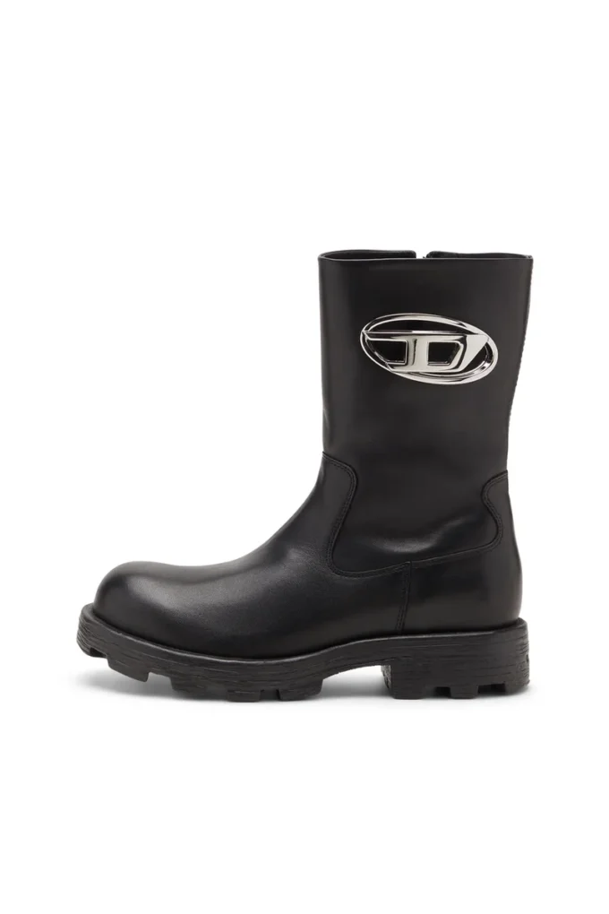 d-hammer bkr d w Parlak deri D-Hammer-Biker botlar